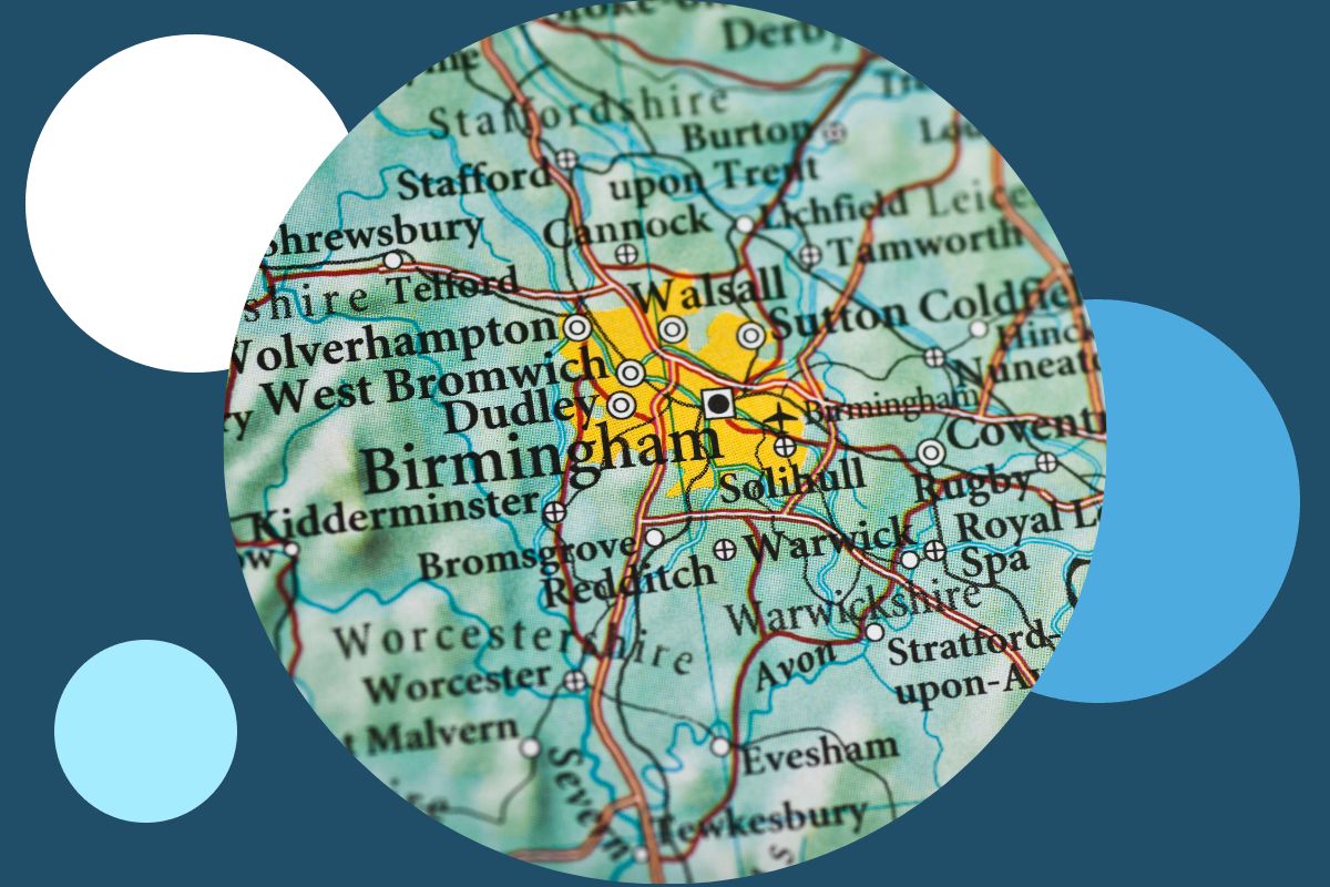 Central Birmingham Road Map